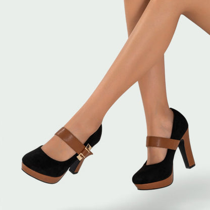 Valentina – Retro Runde Spitzenabsätze für Eleganz und Komfort