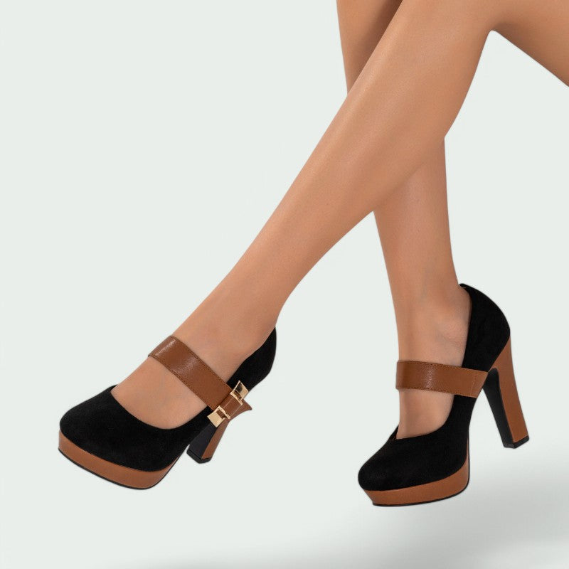 Valentina – Retro Runde Spitzenabsätze für Eleganz und Komfort