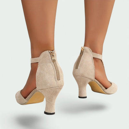 Viviana – Stilvolle Peep Toe Sandalen mit Blockabsatz und T-Riemen für Damen